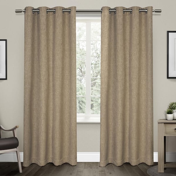 Natural Linen Thermal Blackout Curtain - 52 in. W x 96 in. L (Set of 2