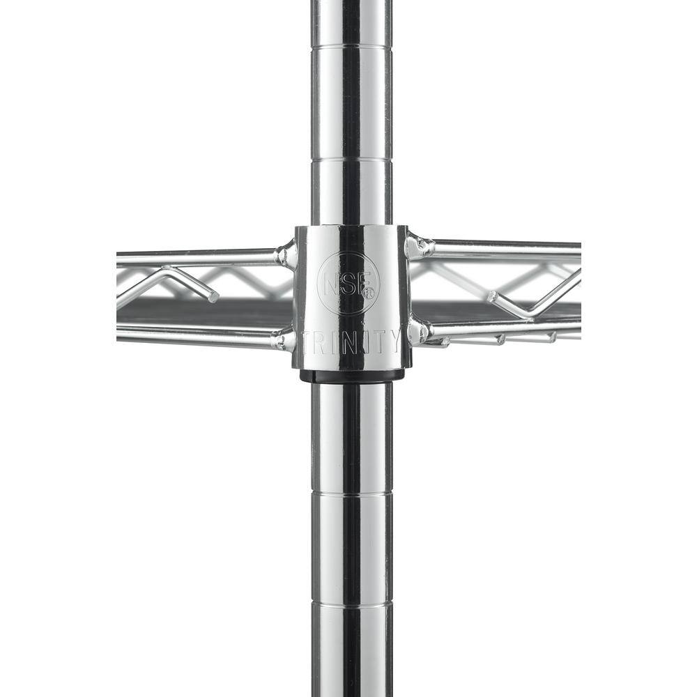 Chrome 24'' Adjustable Steel Pantry Rack with Wheels