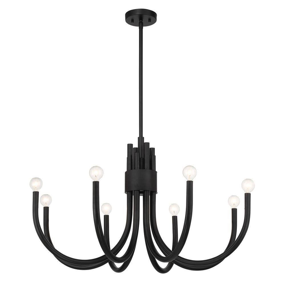 Sorrento Matte Black 8-Light Adjustable Chandelier