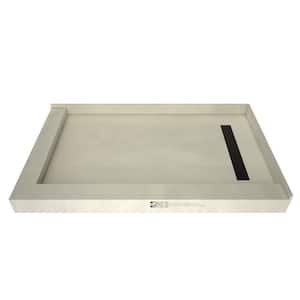 Redi Trench 36 in. x 60 in. Double Threshold Shower Base with Right Drain and Oil Rubbed Bronze Trench Grate