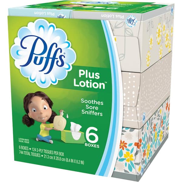 Puffs Plus Lotion Facial Tissues, 4 To-Go Packs, 10 tissues per