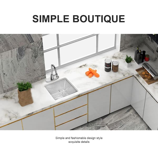 16-Gauge Stainless Steel 13 in. x 15 in. D Single Bowl Undermount Kitchen Sink