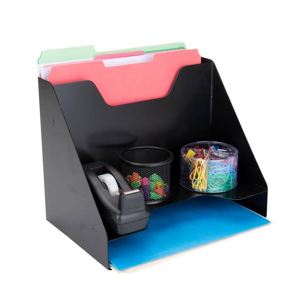 Mind Reader 3-Tier Letter Tray Desktop Supplies Tray Document Organizer,  Black IFILE3-BLK - The Home Depot