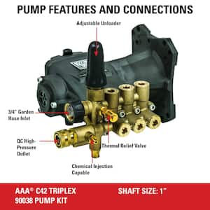 AAA Professional Triplex Pump Kit 90038 3800 PSI at 3.5 GPM Industrial Triplex Pump Kit