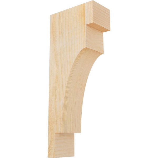 Ekena Millwork 4 in. x 8 in. x 20 in. Douglas Fir Mediterranean Rough Sawn Corbel