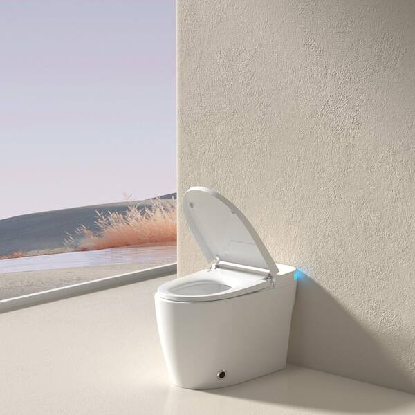 MEDUNJESS Smart Bidet Toilet 1.28 GPF with Auto Features & Voice Control - White