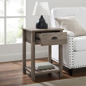Grey Wash Country One-Drawer Side Table