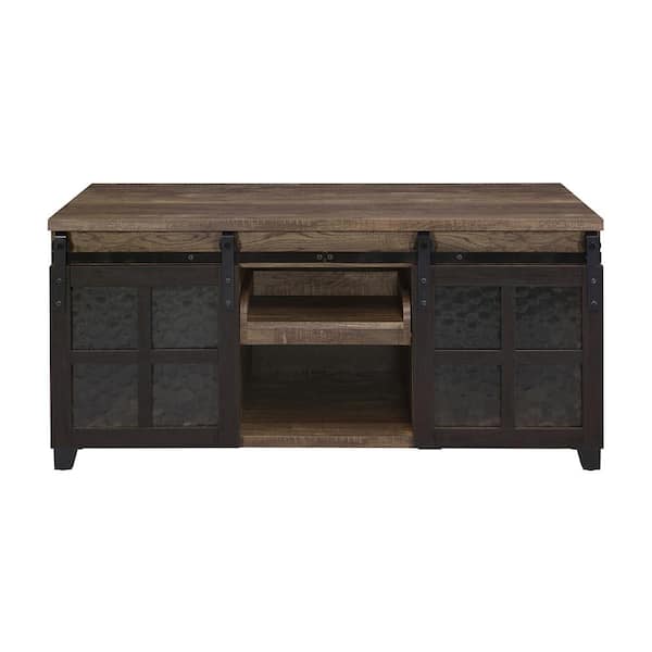 Acme Furniture Nineel 47 in. Obscure, Rustic Oak and Black Rectangle ...
