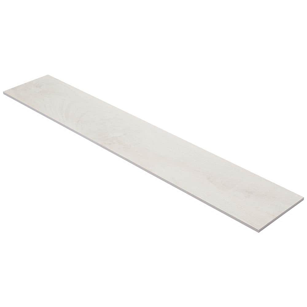 White 8" x 48" Matte Porcelain Wood Look Tile