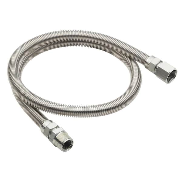 Homewerks Worldwide ¾ in. MIP x ¾ in. FIP x 48 in. Stainless Steel Gas Connector 5/8 in. O.D. x ½ in. I.D.