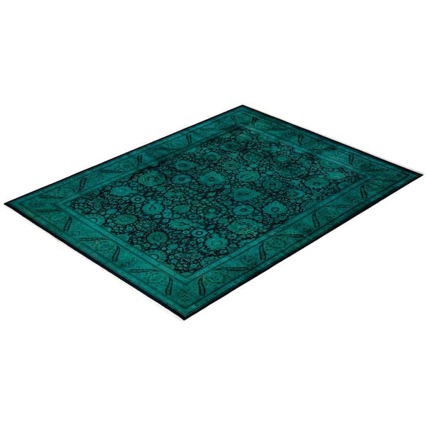 Fine Vibrance Green 8 ft. x 10 ft. Solid Wool Indoor Area Rug