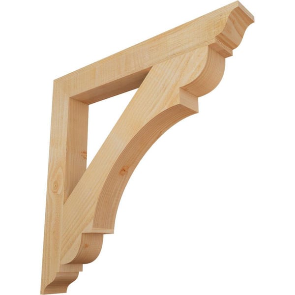 Ekena Millwork 4 in. x 32 in. x 32 in. Douglas Fir Olympic Traditional Rough Sawn Bracket