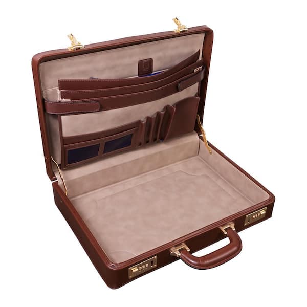 McKLEIN Lawson Top Grain Cowhide Brown Leather 3.5 in. Attache