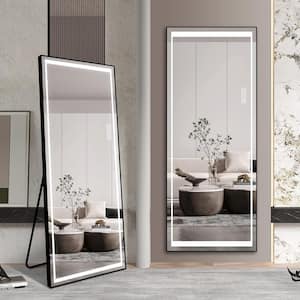 TheiaMo Full Length Mirror Wood Frame, 65×22in Floor Mirror Full Body  Mirror with Standing Holder Hanging Wall Mirror, Stand Large HD Mirror,  Dressing