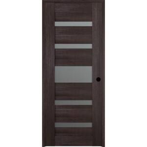 Vona 07-05 32 in. x 84 in. Right-Hand Frosted Glass Solid Composite Core Veralinga Oak Wood Single Prehung Interior Door