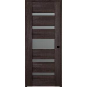 Vona 07-05 30 in. x 96 in. Right-Hand Frosted Glass Solid Composite Core Veralinga Oak Wood Single Prehung Interior Door