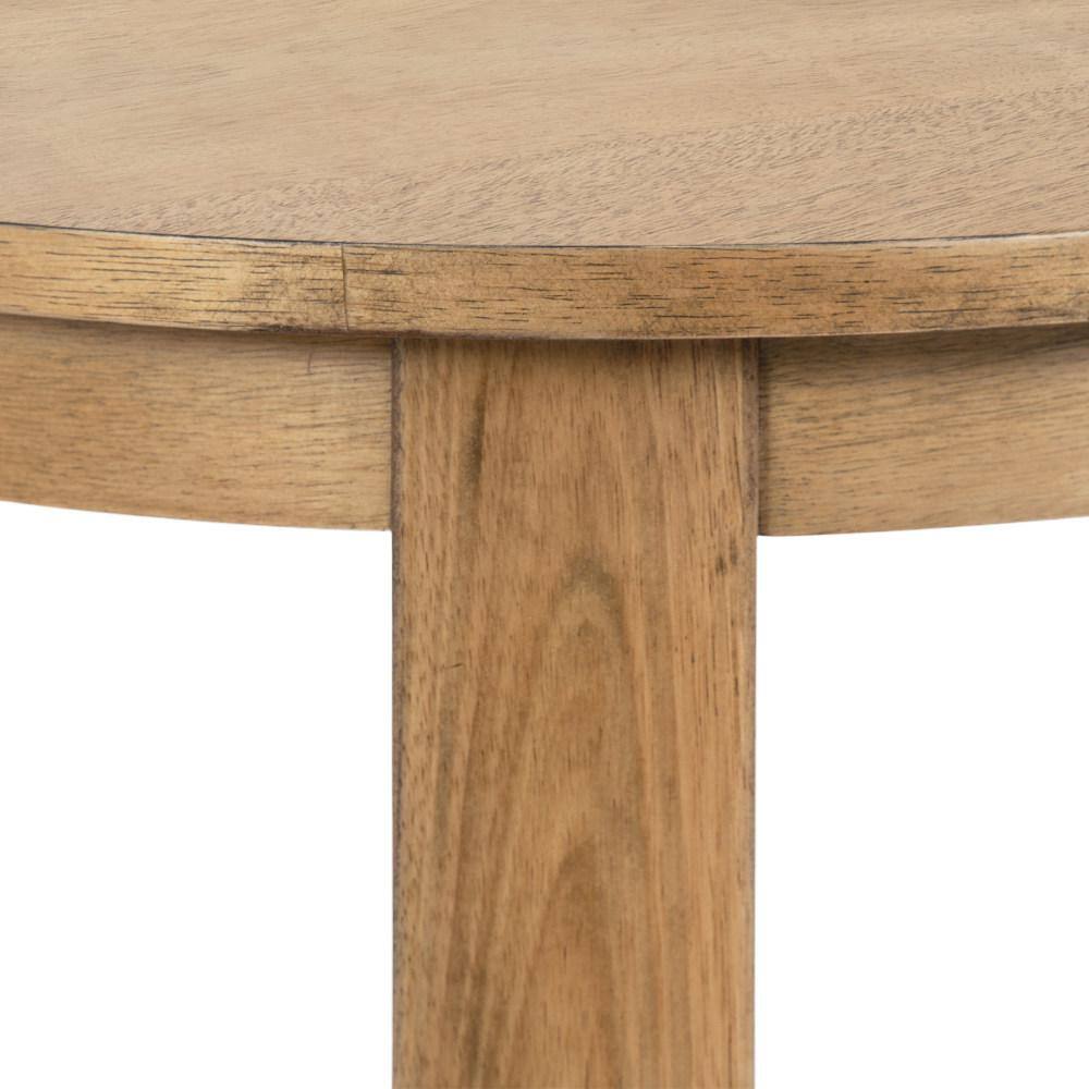 Natural Medium Wood Round Accent Table with Two Tiers