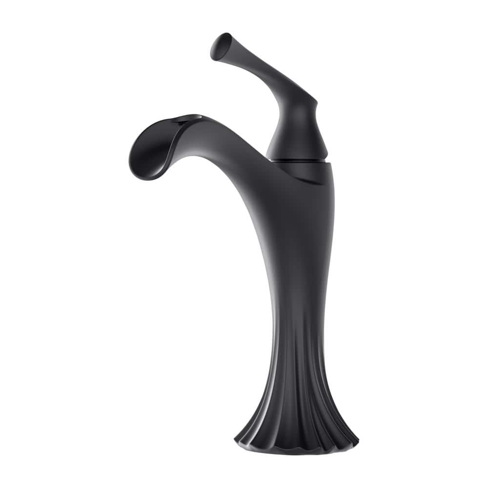 Pfister Rhen Matte Black 1-handle Single Hole WaterSense Bathroom Sink Faucet with Drain