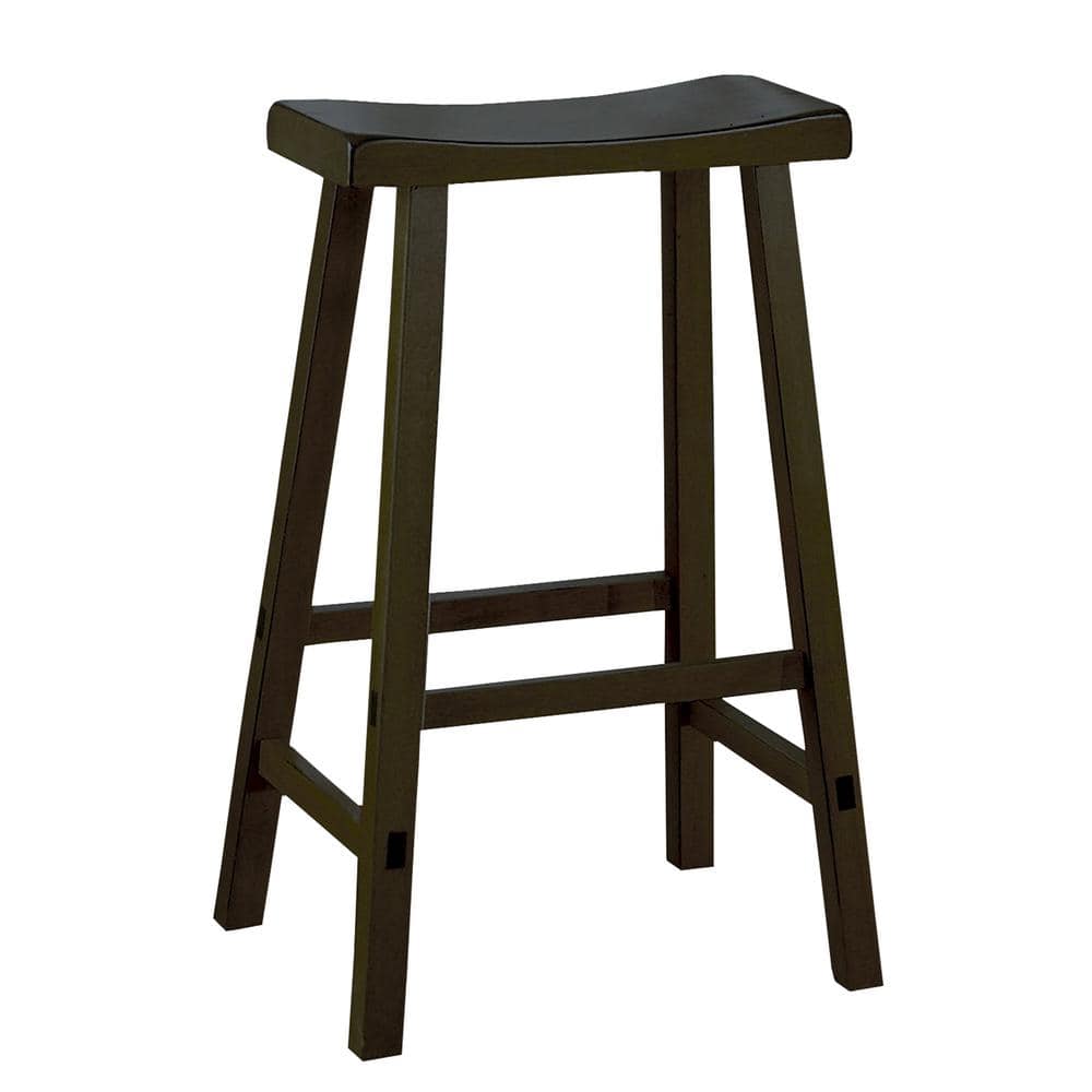 Black 29" Backless Saddle Wood Counter Stool