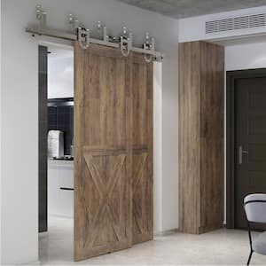 37 in. x 84 in. Half-Cross X-Brace Unfinished Knotty Pine Interior Barn Door Slab