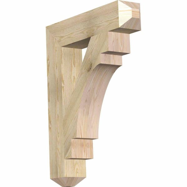 Ekena Millwork 6 in. x 38 in. x 30 in. Douglas Fir Merced Craftsman Rough Sawn Bracket