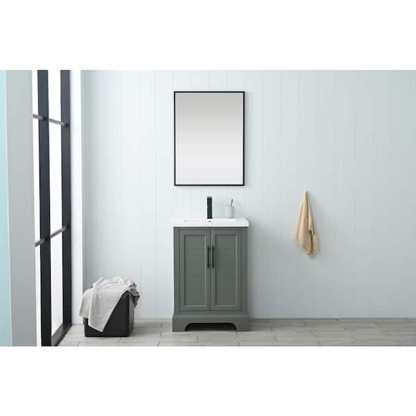 Vanity Art Vannes 30 in. W x 18 in. D x 34.5 in. H Single Sink Bathroom Vanity in Vintage Green with Ceramic Top