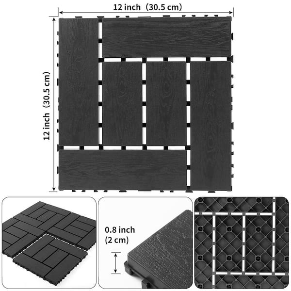 1 ft. x 1 ft. Plastic ZZ style interlocking deck tiles DIY modular