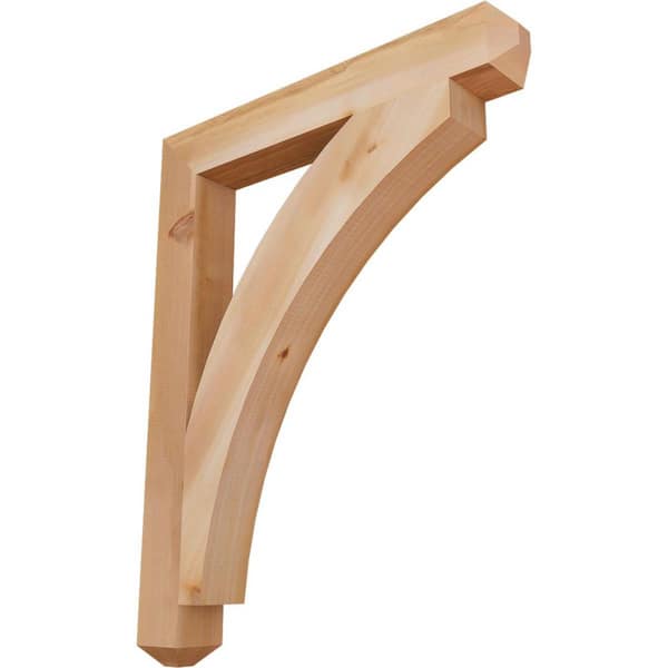 Ekena Millwork 3.5 in. x 38 in. x 30 in. Western Red Cedar Thorton Craftsman Smooth Bracket