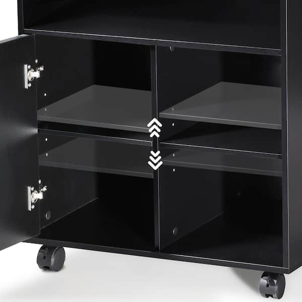 Wheeled Office/Home Printer Stand & Cabinet w/ 2 Variable Shelves Black, 1  Unit - Kroger