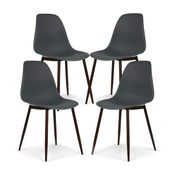 EDGEMOD Landon Smoke Gray Sculpted Dining Chair (Set of 4)