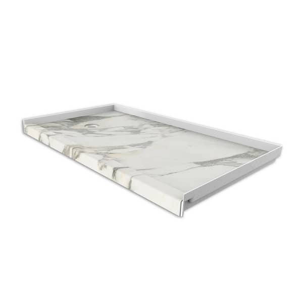 FlexStone 32 in. x 60 in. Single Threshold Shower Base with Left Hand Drain in Calcutta Gold