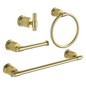 FORIOUS Bathroom Accessories Set 4-pack Towel Bar，Toilet Paper Holder  ，2Robe Hooks Zinc Alloy in Brushed Nickel HH19011BN4C - The Home Depot