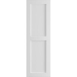 12 in. x 63 in. PVC True Fit Two Equal Flat Panel Shutters Pair in White