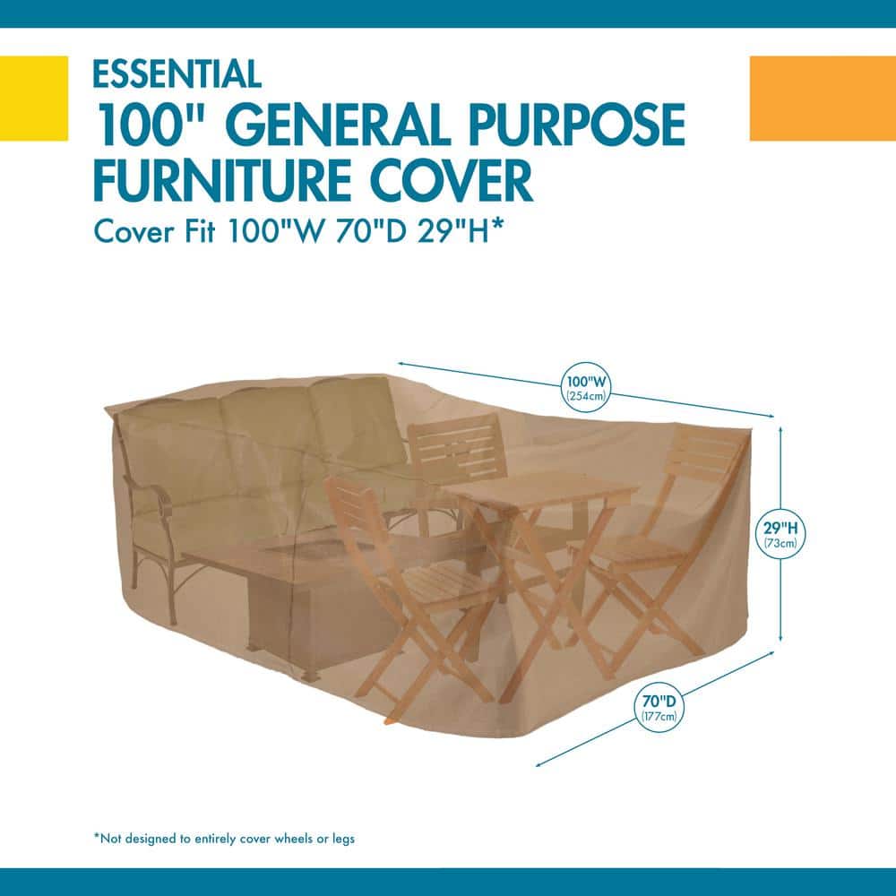 Essential Water-Resistant Beige Patio Furniture Cover