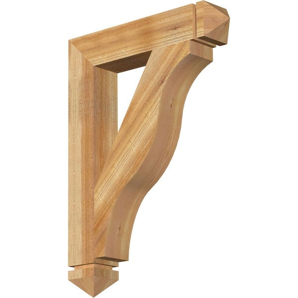 Ekena Millwork 4 in. x 30 in. x 22 in. Western Red Cedar Funston Arts and Crafts Rough Sawn
