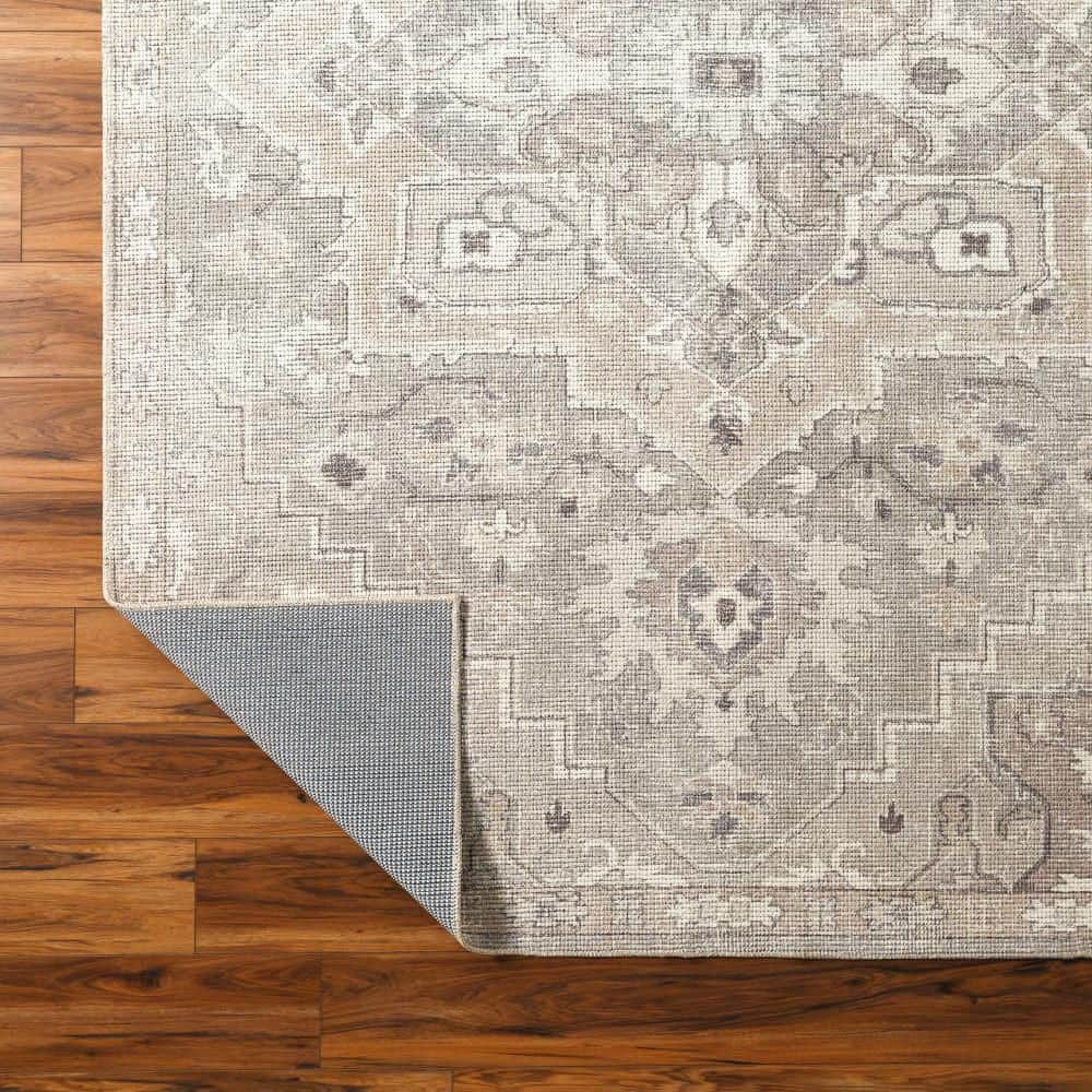 Elle Light Gray and Beige Rectangular Polyester Area Rug
