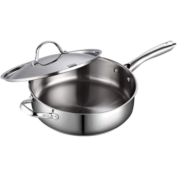 Cooks Standard Classic 5 qt. Stainless Steel Saute Pan with Lid 02523 - The  Home Depot