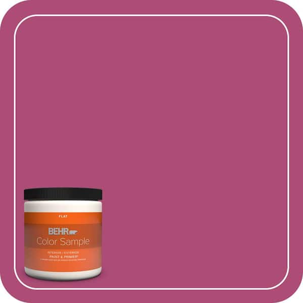 BEHR PREMIUM PLUS 8 oz. #100B-7 Hot Pink Flat Interior/Exterior Paint & Primer Color Sample