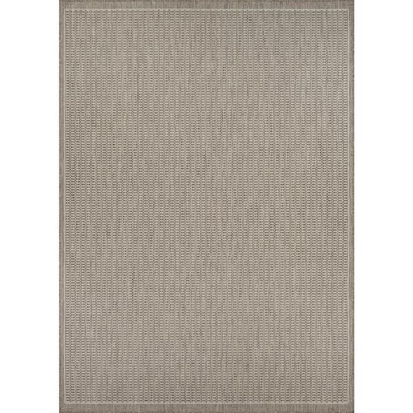 Recife Saddle Stitch Champagne-Taupe 2 ft. x 4 ft. Indoor/Outdoor Area Rug
