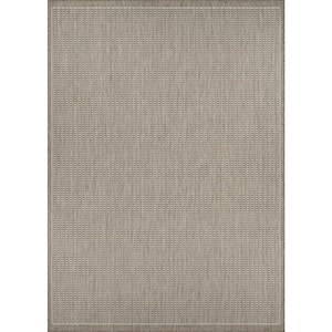 Recife Saddle Stitch Champagne-Taupe 4 ft. x 5 ft. Indoor/Outdoor Area Rug