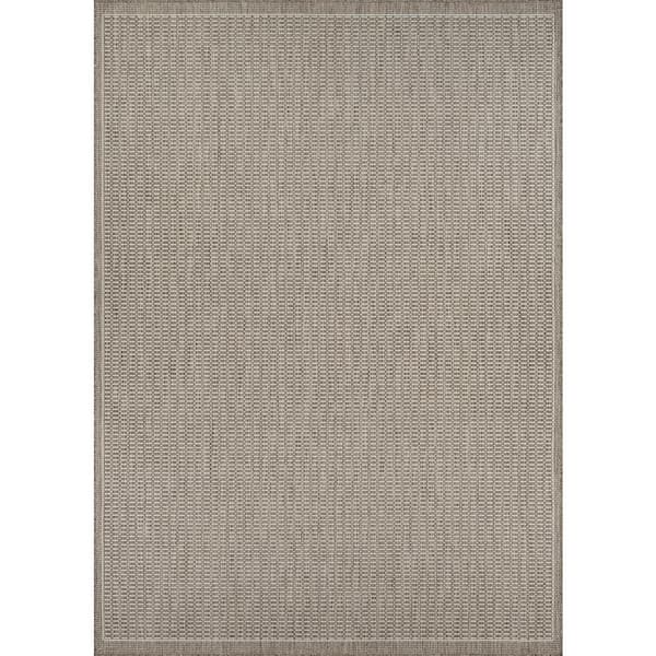 Couristan Recife Saddle Stitch Champagne-Taupe 5 ft. x 8 ft. Indoor/Outdoor Area Rug