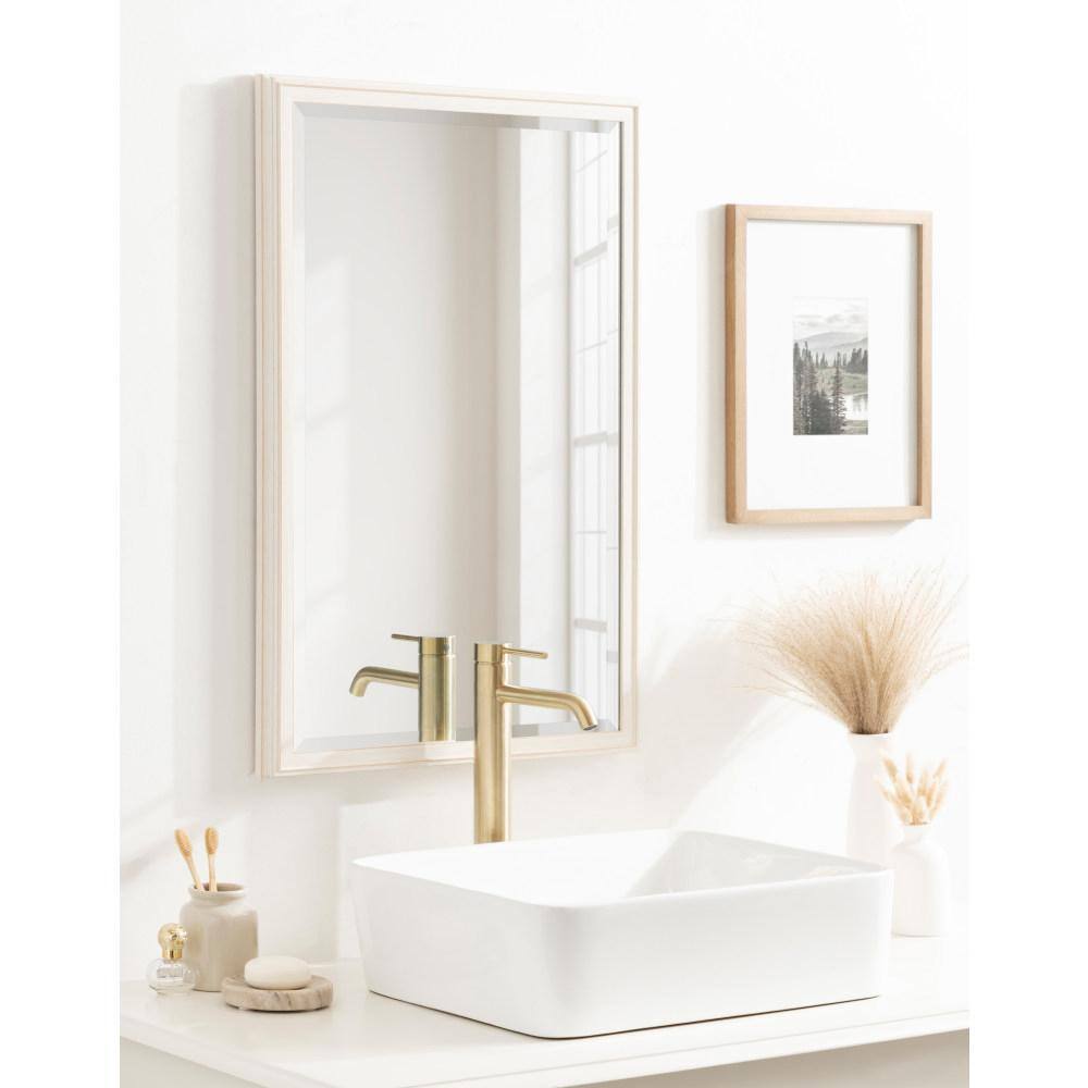 Oakhurst 20"x30" White Rectangular Wall Mirror with Stepped Frame