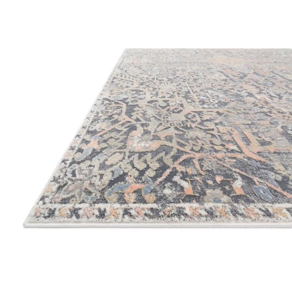Lucia Charcoal/Multi 7 ft. 9 in. x 10 ft. 6 in. Transitional Polypropylene/Polyester Pile Area Rug