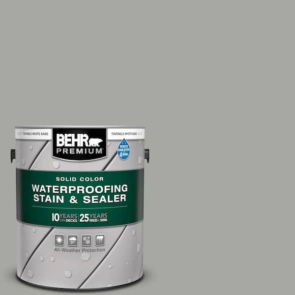 BEHR PREMIUM 1 gal. #PFC-68 Silver Gray Solid Color Waterproofing Exterior Wood Stain and Sealer