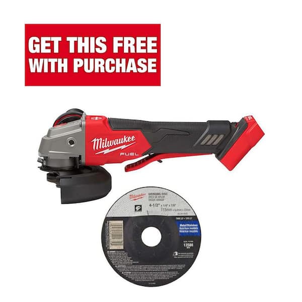 M18 FUEL 18V Lithium-Ion Brushless Cordless 4-1/2 in. /5 in. Grinder with Variable Speed & Paddle Switch with Wheel