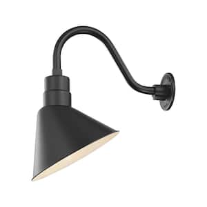 R Series 1-Light 13 in. Satin Black Angle Shade