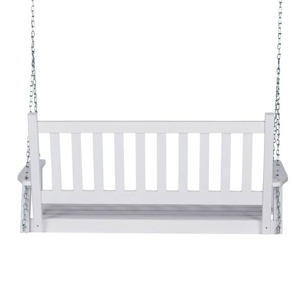 grot magnifiek verslag doen van Shine Company 25.5 in. Tall Maine White Wood Porch Swing 4216WT - The Home  Depot