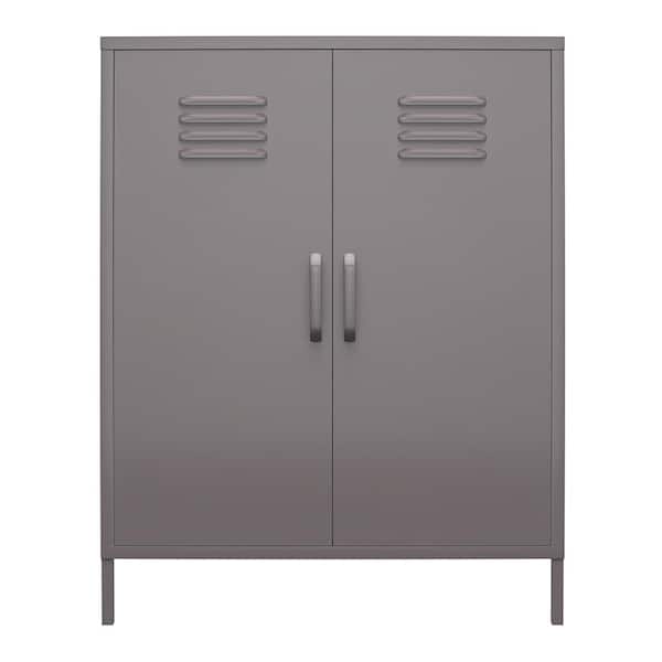 Ameriwood Home Walton 2 Door Metal Locker Cabinet, Graphite Gray