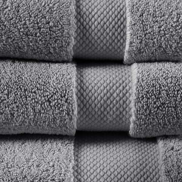 MADISON PARK Signature Splendor 6-Piece Charcoal 1000 GSM 100% Cotton Towel  Set MPS73-470 - The Home Depot