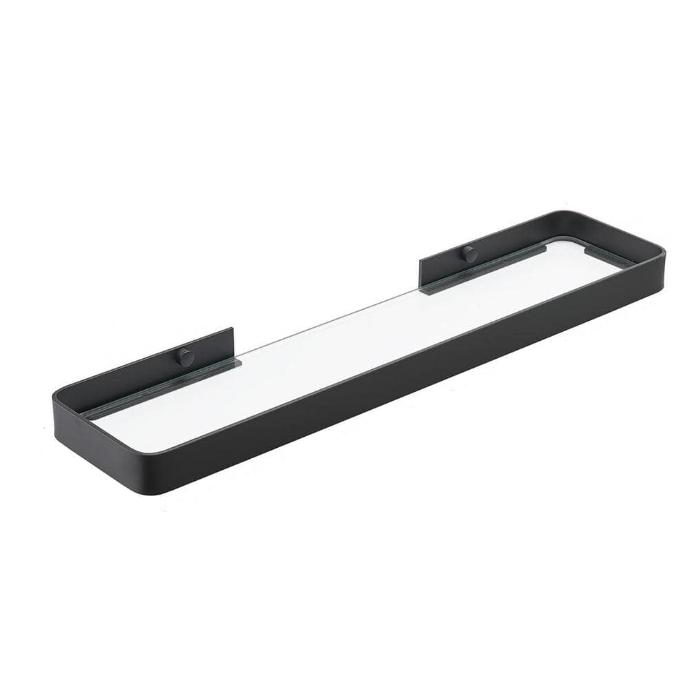 19.7 in. W x 4.7 in. D Black Decorative Wall Shelf, Bathroom Wall Shelf